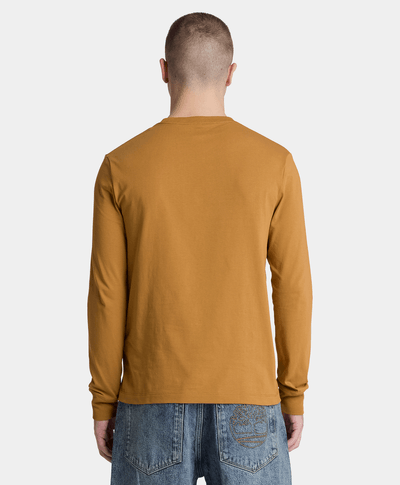 Playera de manga larga Dunstan River con bordado para hombre, Amarillo