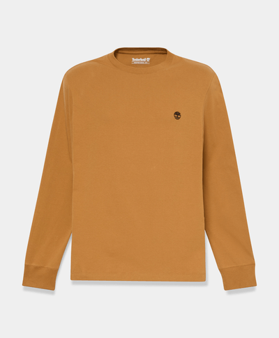 Playera de manga larga Dunstan River con bordado para hombre, Amarillo