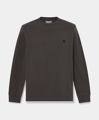 Playera de manga larga Dunstan River con bordado para hombre, Negro
