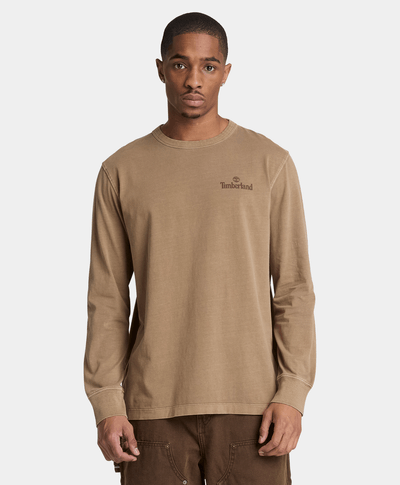 Playera de Manga Larga South Cabot para Hombre, Café