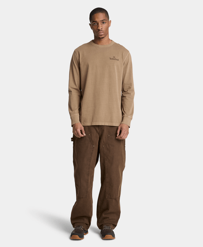 Playera de Manga Larga South Cabot para Hombre, Café