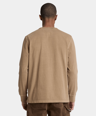 Playera de Manga Larga South Cabot para Hombre, Café