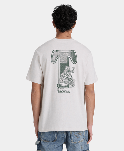 Playera Gráfica de manga corta para hombre, Beige