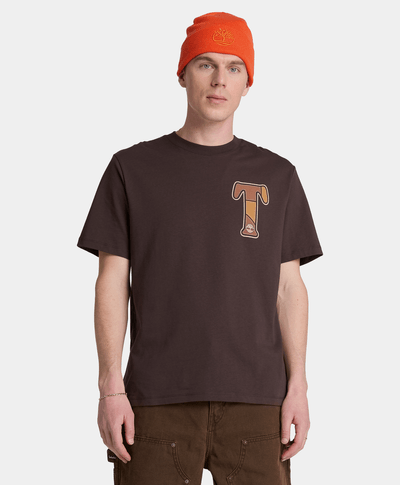 Playera Gráfica de manga corta para hombre, Café