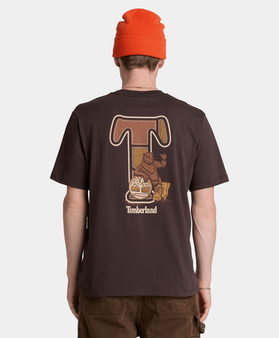 Playera Gráfica de manga corta para hombre, Café
