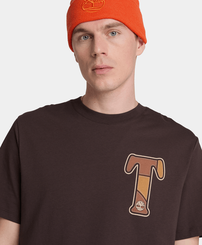 Playera Gráfica de manga corta para hombre, Café