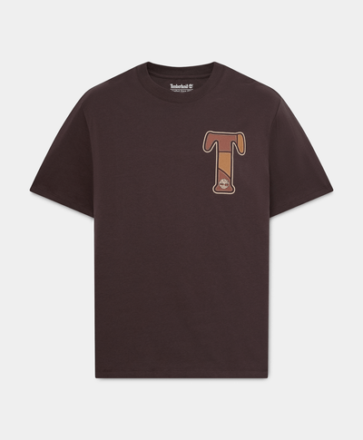 Playera Gráfica de manga corta para hombre, Café