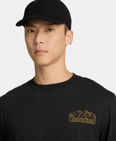 Playera Gráfica de manga larga para hombre, Negro