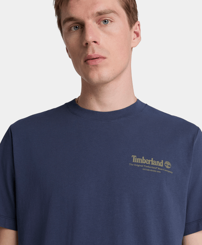 Playera gráfica manga corta Bootmakers para hombre, Azul
