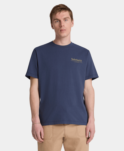 Playera gráfica manga corta Bootmakers para hombre, Azul