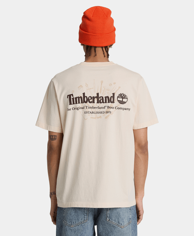 Playera gráfica manga corta Bootmakers para hombre, Beige