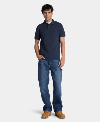 Polo de manga corta Oyster River para hombre, Azul