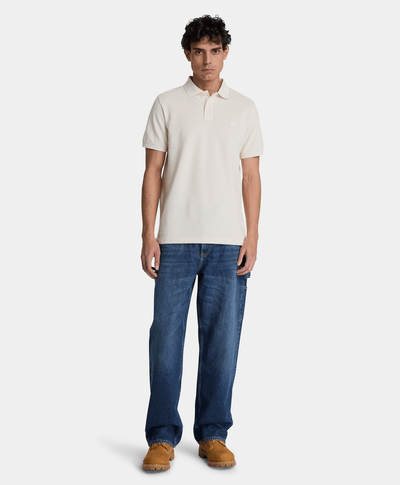 Polo de manga corta Oyster River para hombre, Beige
