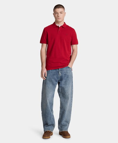 Polo de manga corta Oyster River para hombre, Rojo