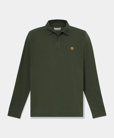 Polo de manga larga regular Oyster River para hombre, Verde