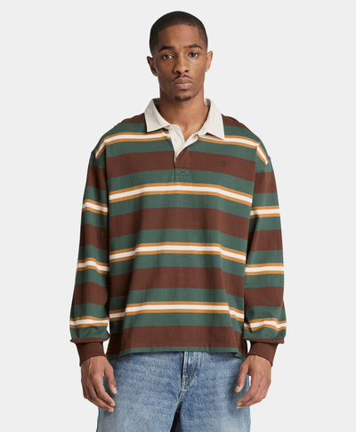 Polo de rugby de manga larga para hombre, Multicolor