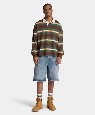 Polo de rugby de manga larga para hombre, Multicolor