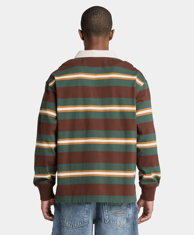 Polo de rugby de manga larga para hombre, Multicolor