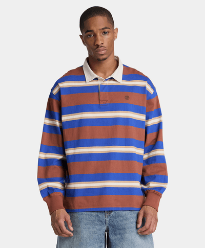 Polo de rugby de manga larga para hombre, Multicolor