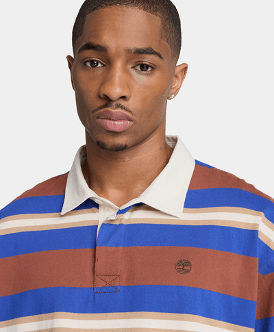 Polo de rugby de manga larga para hombre, Multicolor