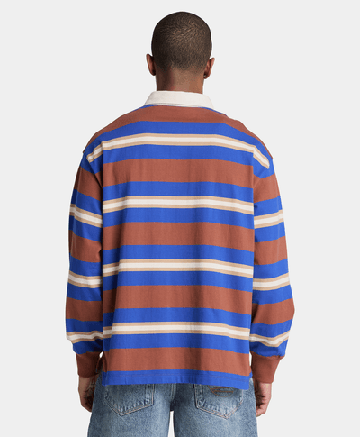 Polo de rugby de manga larga para hombre, Multicolor
