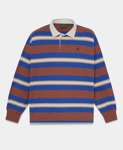 Polo de rugby de manga larga para hombre, Multicolor