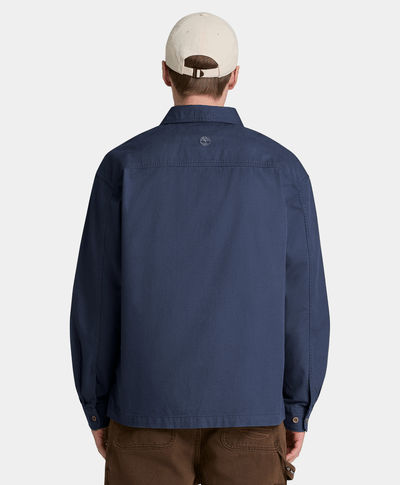 Sobrecamisa de sarga para hombre, Azul