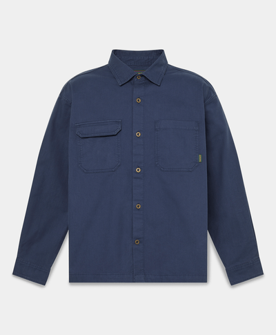 Sobrecamisa de sarga para hombre, Azul