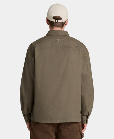 Sobrecamisa de sarga para hombre, Verde