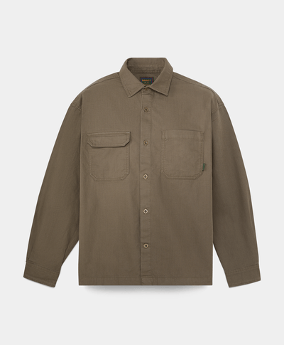 Sobrecamisa de sarga para hombre, Verde