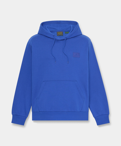Sudadera con gorro y logo de silicona para hombre, Azul
