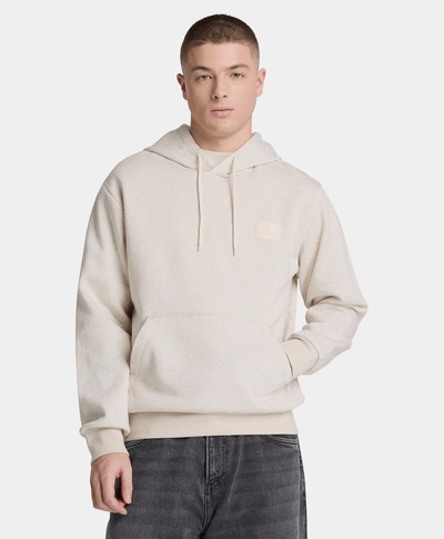 Sudadera con gorro y logo de silicona para hombre, Beige