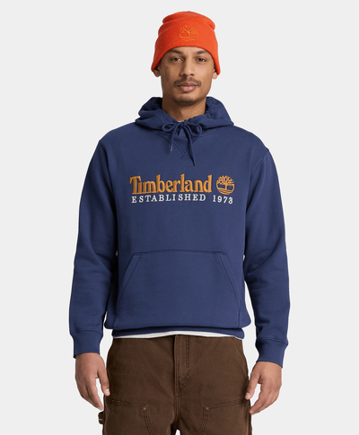 Sudadera con gorro y logotipo bordado para hombre, Azul