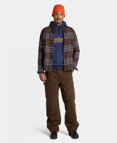 Sudadera con gorro y logotipo bordado para hombre, Azul