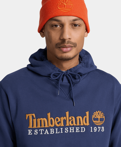 Sudadera con gorro y logotipo bordado para hombre, Azul