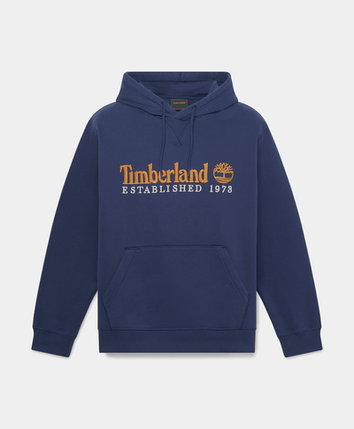 Sudadera con gorro y logotipo bordado para hombre, Azul