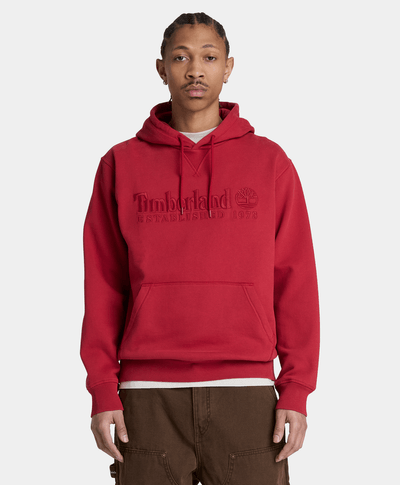 Sudadera con gorro y logotipo bordado para hombre, Rojo
