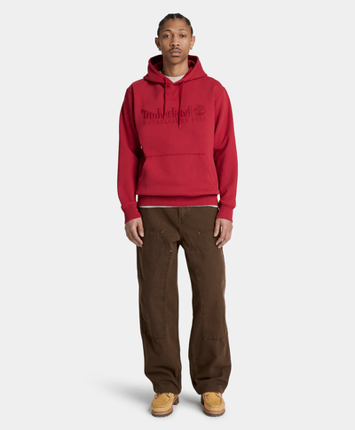 Sudadera con gorro y logotipo bordado para hombre, Rojo