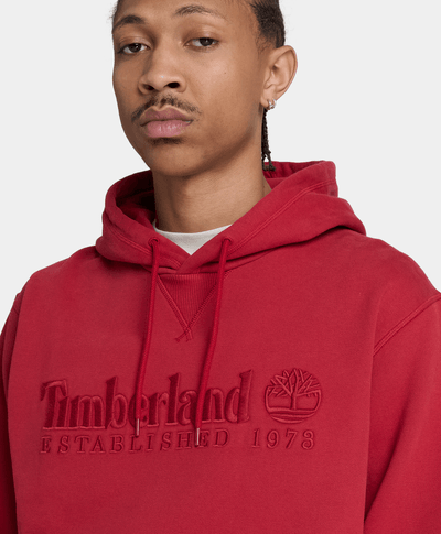 Sudadera con gorro y logotipo bordado para hombre, Rojo