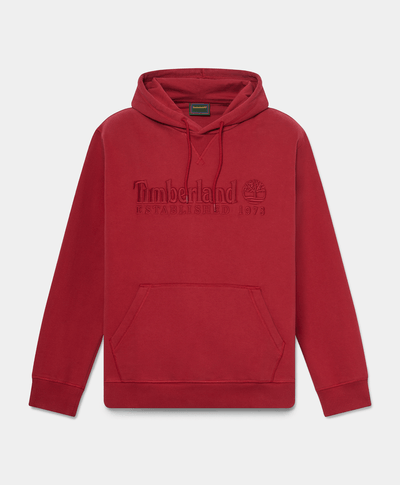Sudadera con gorro y logotipo bordado para hombre, Rojo