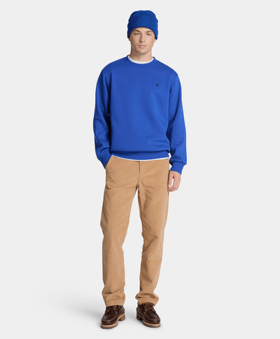 Sudadera de cuello redondo con logo en el pecho Oyster River para hombre, Azul