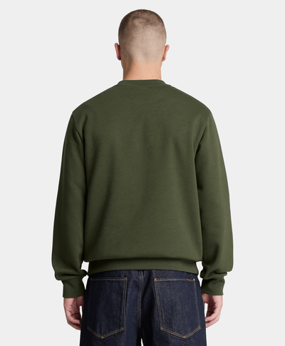 Sudadera de cuello redondo con logo en el pecho Oyster River para hombre, Verde