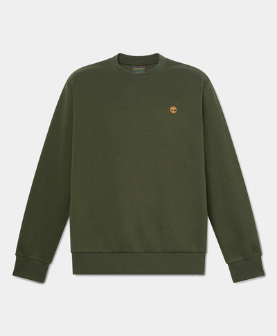 Sudadera de cuello redondo con logo en el pecho Oyster River para hombre, Verde