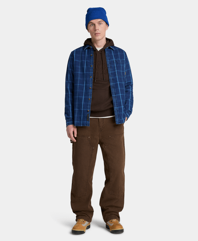 Sudadera de cuello redondo con parche con el logotipo Wareham para hombre, Café