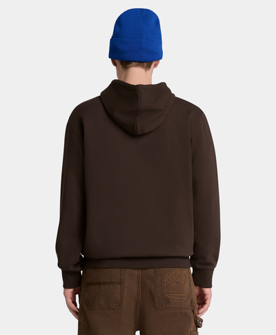Sudadera de cuello redondo con parche con el logotipo Wareham para hombre, Café