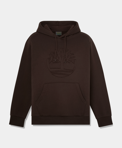 Sudadera de cuello redondo con parche con el logotipo Wareham para hombre, Café