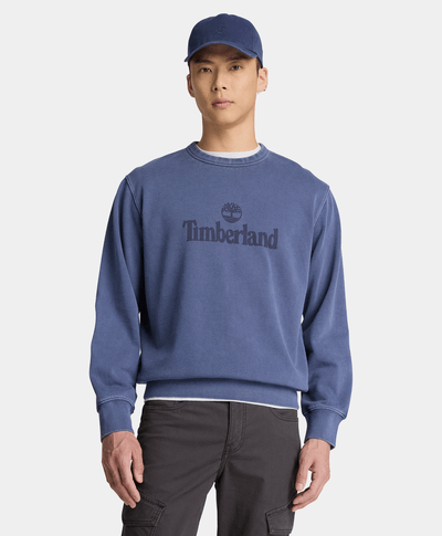 Sudadera de cuello redondo deslavada South Cabot para hombre, Azul