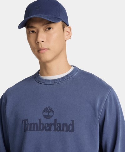 Sudadera de cuello redondo deslavada South Cabot para hombre, Azul