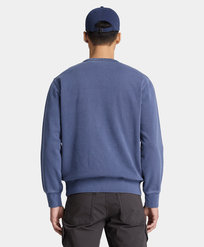 Sudadera de cuello redondo deslavada South Cabot para hombre, Azul
