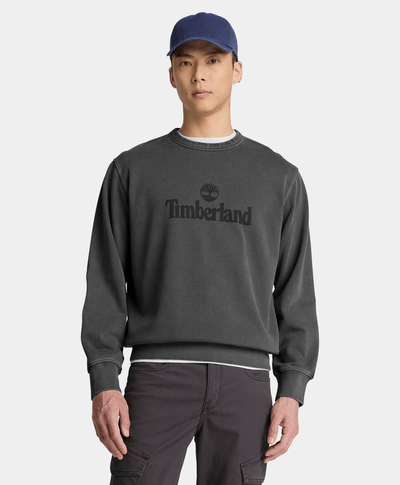 Sudadera de cuello redondo deslavada South Cabot para hombre, Negro